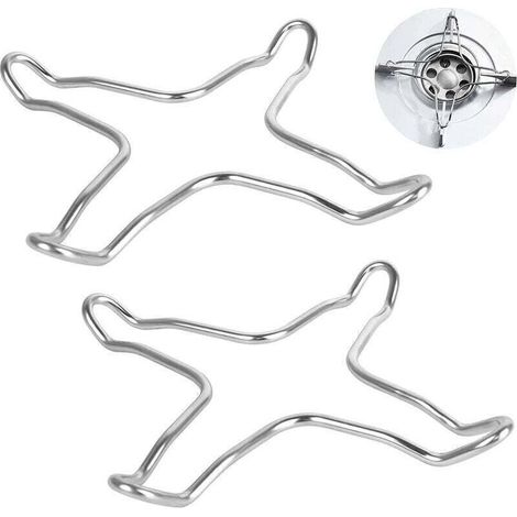 Lot de 2 réducteurs à gaz en acier inoxydable pour plaque de cuisson à gaz, plaque de cuisson, plaque de cuisson, plaque de cuisson, dessous de plat, support de wok, casserole à gaz (1/4)