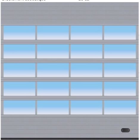 4M – Porte sectionnelle industrielle isolée vitrée 4000x4000mm – Épaisseur panneaux 42mm – Relevée de linteau standard 420mm (1/2)