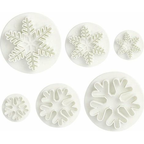 6tlg emporte-pièce Set Emporte-pièces Flocons de neige Fondant Moule à cake pour la Cuisson (1/5)