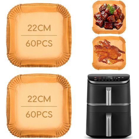 Papier Cuisson Air Fryer pour 10,8L, 120 Pièces Papier Sulfurisé Papier Parchemin Air Fryer Accessoires pour 10,8L (1/5)