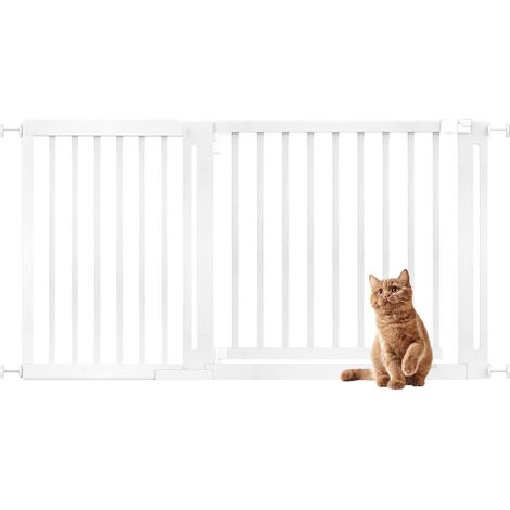 Bettacare Wooden Elegance Dog Gate, White, 145cm - 153cm, Pressure Fit Pet Gate, 73cm Extra Wide Doorway, Easy Installation
