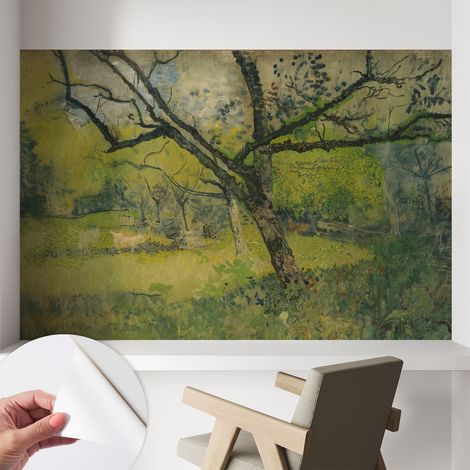 Selbstklebend Tapete modern Wohnzimmer - Wanddekoration - einfach anzubringen Grüne Landschaft 104x70 cm (1/5)