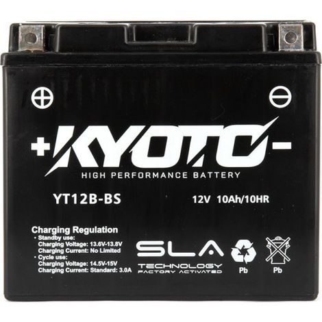 Batterie KYOTO GT12B-BS SLA-AGM - Sans Entretien - Prête à l'Emploi - Equivelente YT12B-BS (1/2)