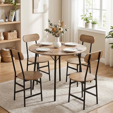 Ensemble table et chaises de style industriel 5 pièces pour 4 personnes (1/5)