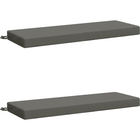 Cojines para bancos SOEST 2 uds. 100% Poliéster Gris vidaXL