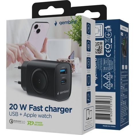 Cargador rÃ¡pido USB 2 puertos , 20 W, negro