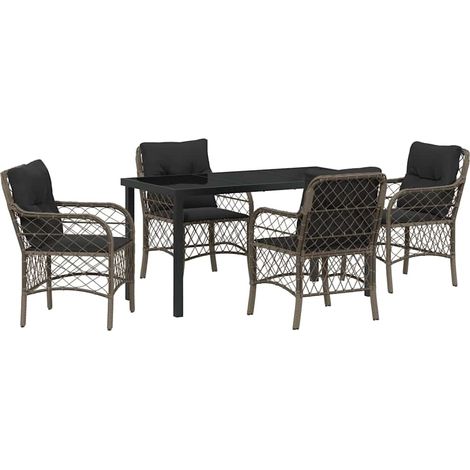 Maison Exclusive - Conjunto de Comedor de Jardín 5 pcs Gris ratán (1/5)