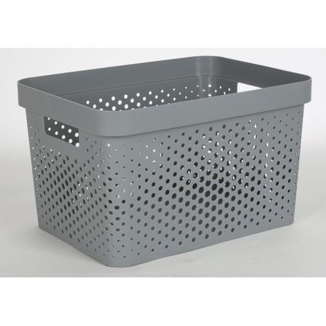 12x Korb 17L Grau Aufbewahrung Körbe Spielzeugkisten Ordnung Boxen Regal Küchen (1/3)