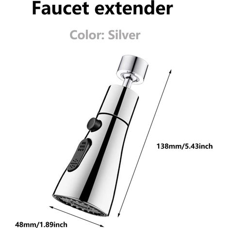 1 Embout Robinet, 3 Modes, Rotation 720°, Laiton, Adaptateurs Multi-Tailles, Évier Cuisine