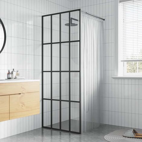 Paroi de douche pour douche à l'italienne, verre de sécurité transparent, 90 x 195 cm
