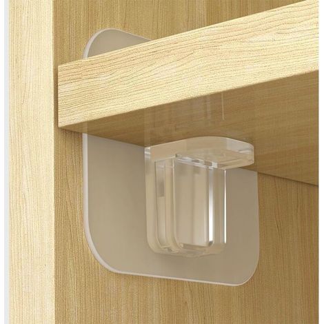 Crochet Adhesivo - Sin Perforacion - Para Estantes De Armario - Transparente - Plastico Resistente - Pack De 16 Unidades (1/5)