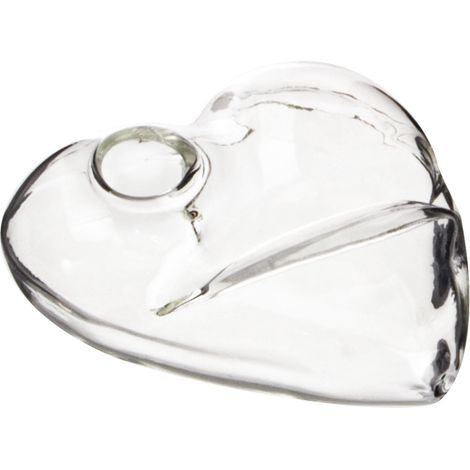 Segnaposto vaso realizzato in vetro a forma di cuore