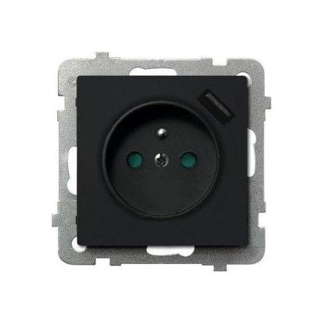 Ospel Sonata GP-1RZPUSB m 33 presa a muro nera con USB