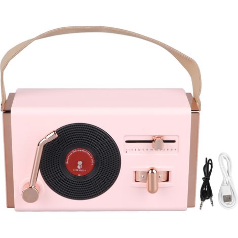 Enceinte Bluetooth rétro vintage portable, petite taille, supporte carte SD et clé USB, pour extérieur et maison (1/5)