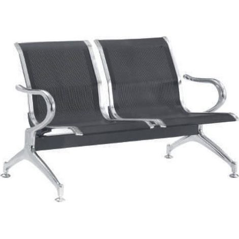 Panca Per Sale D'Attesa 2 Posti In Acciaio Microforato Serena Group Nero - SJ840K-2 (1/2)