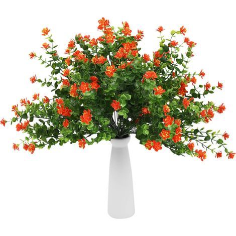 plantes artificielles résistantes aux UV, 8 branches en plastique, jardinière suspendue artificielle verte, idéale pour les cuisines, les maisons, les mariages, les bureaux et la décoration de bureau. (1/5)