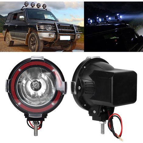 Projecteur de toit avant HID 4 pouces pour pare-chocs, lampe de pêche et d'aventure, 12-24 V, 55 W, anneau rouge (1/5)