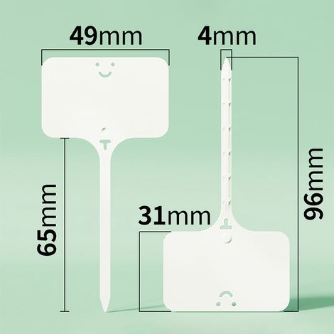 100 étiquettes en forme de T pour plantes de jardin, colorées et imperméables, en plastique. (1/5)