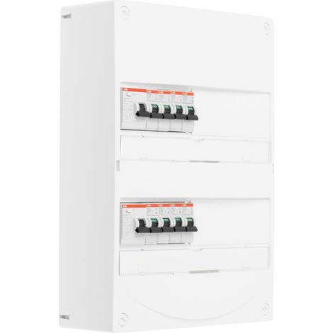 Tableau 2 rangées pré-équipé 1 ID 63A + 1 ID 40A + 8 disjoncteurs (1/2)