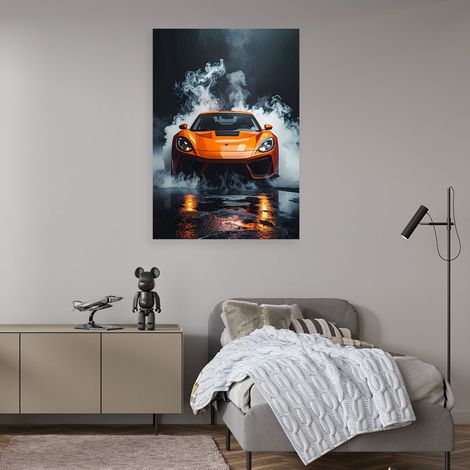 Wandbild Oranger Sportwagen 40x60 (1/4)