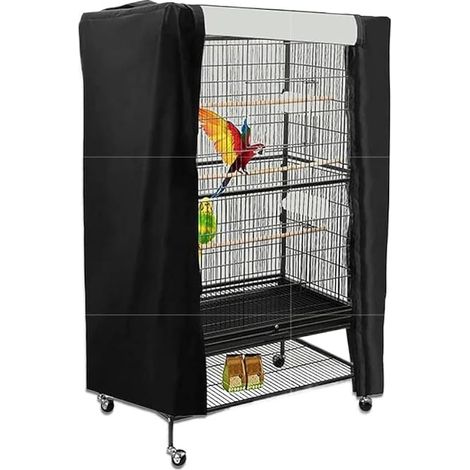 Housse lavable opaque bonne nuit respirante pour cage à oiseaux avec ailes avant réglables (1/5)