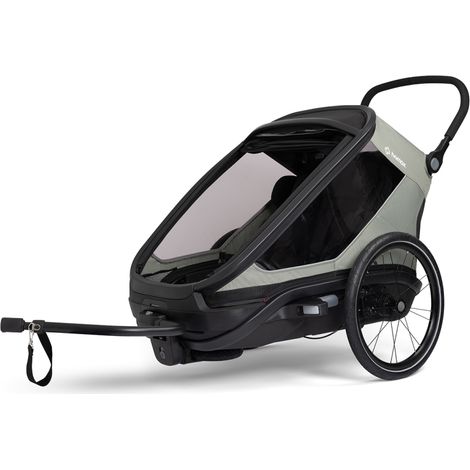 Siege Velo Enfant Arriere Double Vert/noir - Transport De Deux Enfants - Hamax