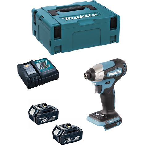 MAKITA DTD157 ATORNILLADOR DE IMPACTO 1/4" A BATERÍA 18V EQUIPAMIENTO 2 baterías de 5.0Ah y máquina en maletín