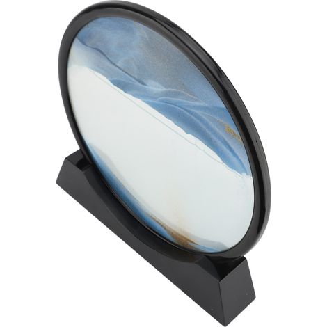 Bewegtes Sandbild, Tiefsee-Sandlandschaft, 3D-Flüssigkeitsbewegung, rundes Glas, Schreibtischdekoration für Zuhause oder Büro, blau (1/5)