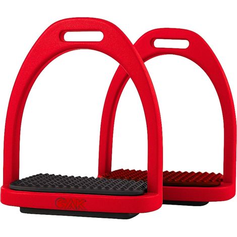 Étriers en Plastique pour Cheval - Paire - Plastique Robuste - Semelles Antidérapantes - Équitation Tous Niveaux - Rouge 12 cm (1/5)
