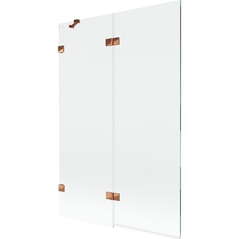Mexen Lunar Duschabtrennung, 2-flügelig links, 120 x 150 cm, transparent, Roségold - 897-120-100-60-00-L (1/5)