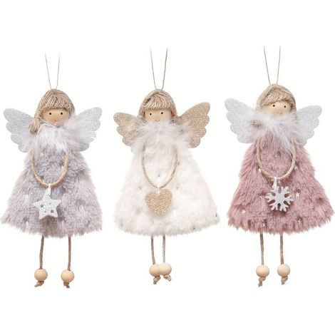 Lot de 3 Ornements de Décoration de Noël, Décorations de Pâques, Suspensions pour Ambiance Festive, Pendentifs Créatifs de Poupée, Ornements de Fille (1/5)
