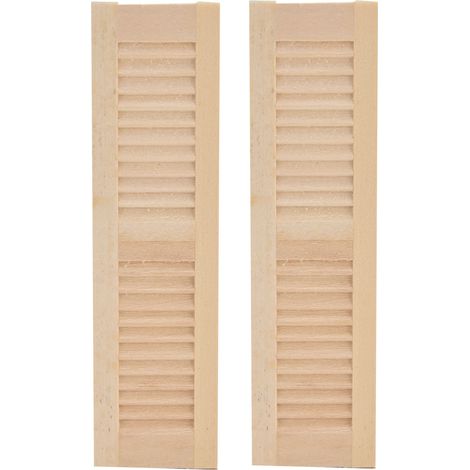 Lot de 2 volets miniatures en bois non peints pour maison de poupée (échelle 1:12), accessoires décoratifs. (1/5)