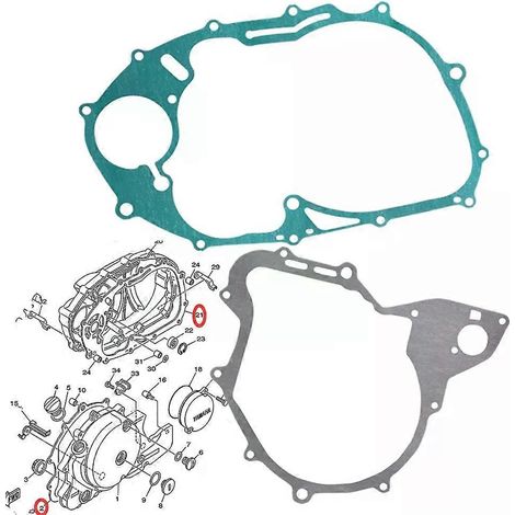 Se utiliza para la junta de la tapa del embrague del generador del cárter para Yamaha XVS650 V-Star 650 98-17 Drag Star 650 XVS400 XV500 XV400 XV535 Virago 535 (dos juntas) (1/5)