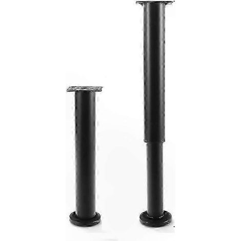Ensemble de pieds de table réglables (4 pièces) compatible avec la hauteur réglable des postes de travail, facile à installer, plage de hauteur 25-42 cm, noir. (1/5)