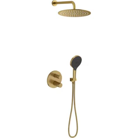 Colonne de douche encastrée thermostatique JACOB DELAFON Metro laiton brossé