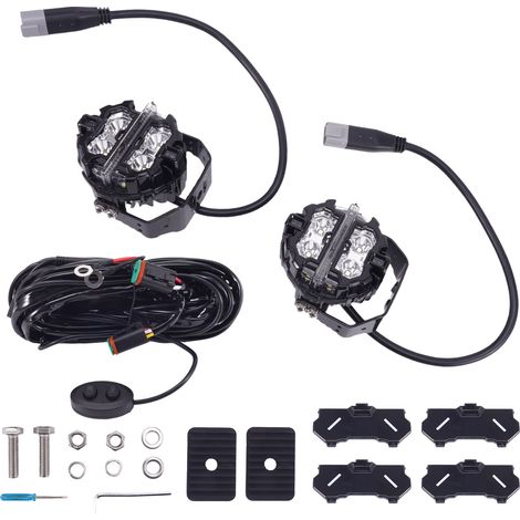 Luci LED fuoristrada da 3,5" con luci rotonde bianche e ambra DRL laterali 160W (1/5)