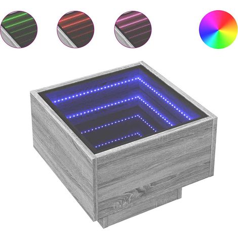 Maison Exclusive - Tavolino con LED Grigio Sonoma 40x40x30 cm in Legno Multistrato