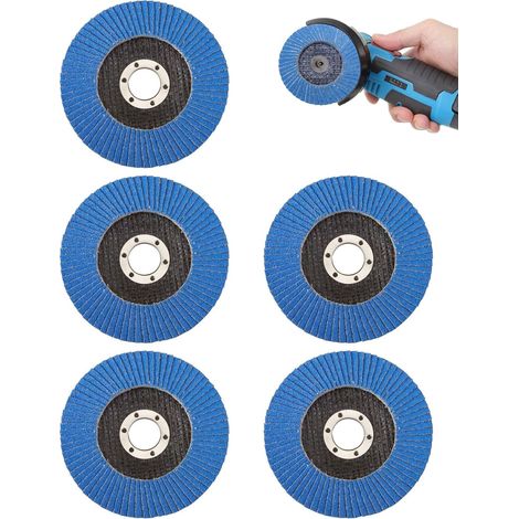 5 Pcs Disques à Lamelles, 75/100/115/125mm Disque 60 Grain Meuleuse Compartiments pour Meuleuse Convient à l'acier Inoxydable, Bois, Métal (1/5)