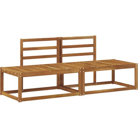 Outdoor End Sofa 2 Stück Natur 182,5 x 63 x 73 cm vidaXL