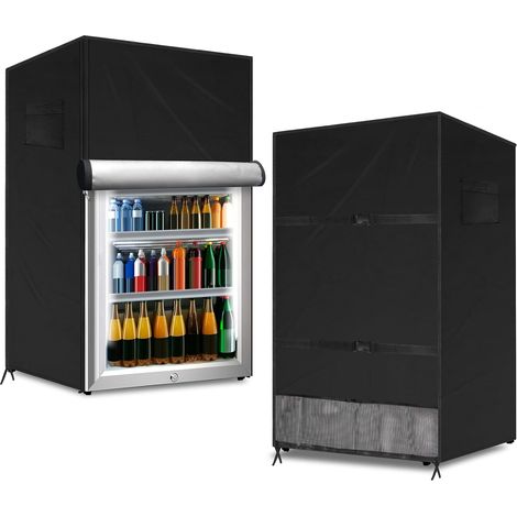 CSPARKV 1 funda protectora para frigorífico de exterior, a prueba de polvo, para congeladores verticales/enfriadores de bebidas, compacta, 0,9 m³, color negro, 55,9 x 58,4 x 86,4 cm