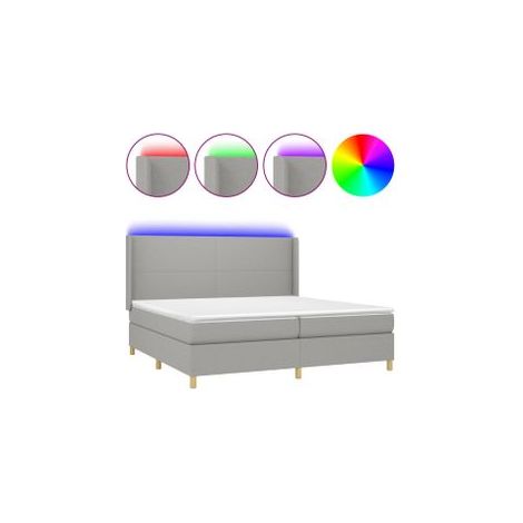 Sommier à lattes de lit matelas LED Gris clair 200x200 Tissu (1/5)