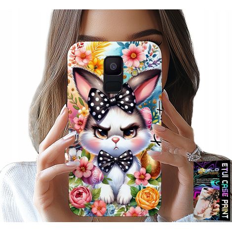 Custodia per Samsung A6 2018 - Coniglietto pasquale, lepre, uova + vetro (1/5)