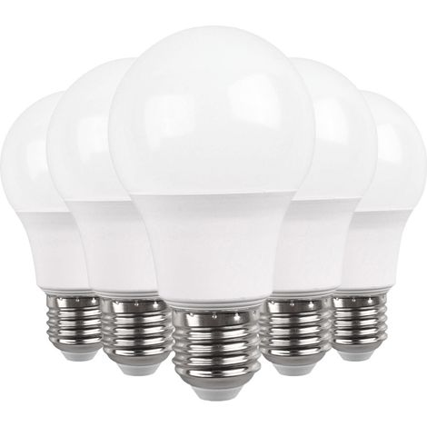 5er-Pack Standard-E27-LED-Lampen, 9 W (entspricht 60 W), 806 lm, 3000 K, 15000 h, Primer