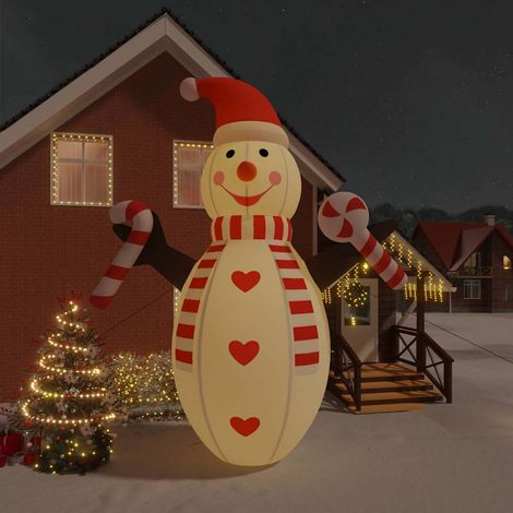 Bonhomme de Neige Gonflable de Noël avec LED 630 cm Décoration Jardin Multicolore - PANGIVO (1/5)