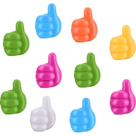Selbstklebender Silikonhaken [Marke] Modell N Fixiert mit vielfältigen Anwendungsmöglichkeiten - 10er-Pack, mehrfarbig (2x2 cm) (1/5)