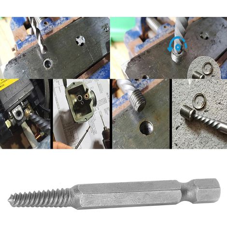 Extracteur de vis de 61 mm, embouts de perçage pour goujons cassés ou endommagés, manche hexagonal, acier rapide (1/5)