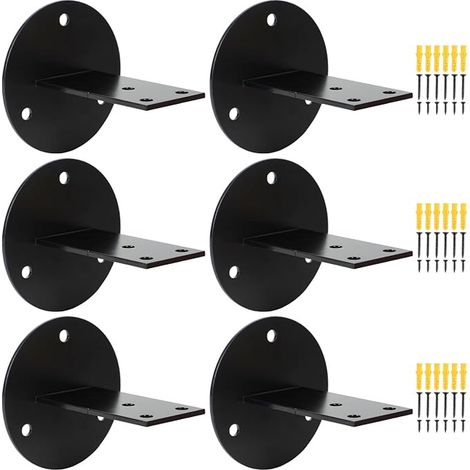 supports de main courante en acier inoxydable avec vis, accessoires de support mural, pour main courante murale droite, pour garde-corps en bois carré ou rond (1/4)