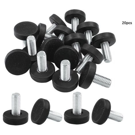 Lot de 20 pieds de nivellement réglables M8, pieds à vis avec écrous en T, pour meubles, chaises, armoires et étagères (1/5)