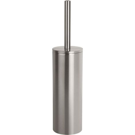 Scopino per WC - con supporto in acciaio inox - nero - 24 x 9,5 x 9,5 cm (1/4)