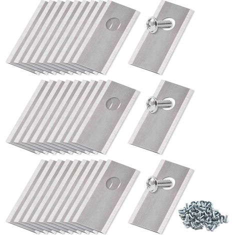 30 Pcs Lames de Rechange, Titane Inoxydable, pour Tondeuse Robot, Avec Vis, Accessoires pour Robot Tondeuse, Compatibles Avec Lame Tondeuse Gazon, Argent (1/5)